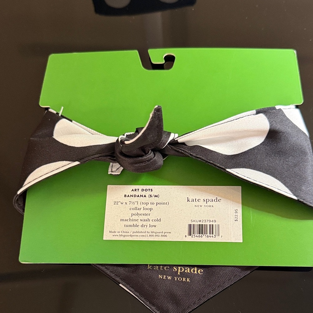Kate Spade Black and White Polka Dot Pet Accessories - Picture 3 of 13